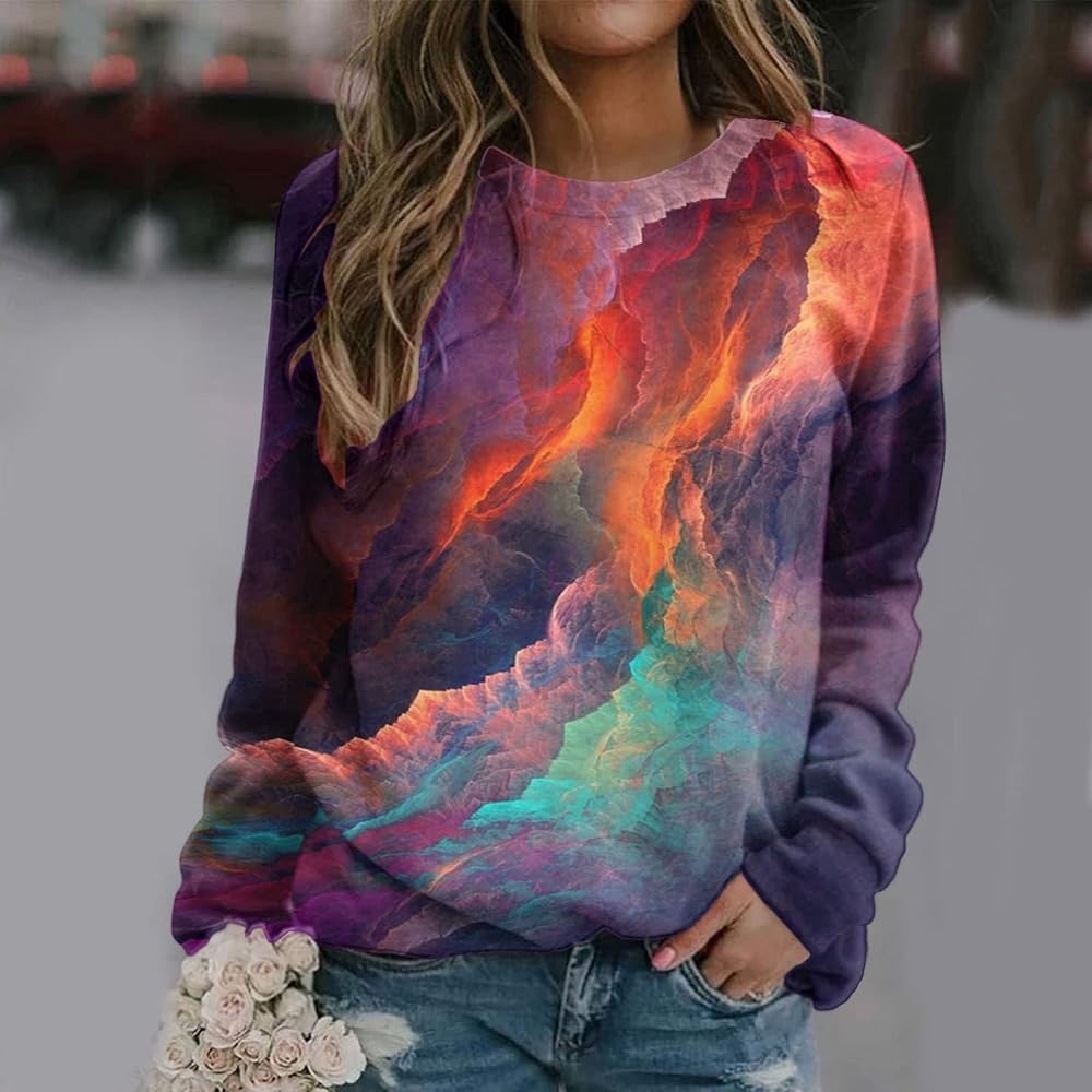 Multicolor Abstract Galaxy Sweatshirt